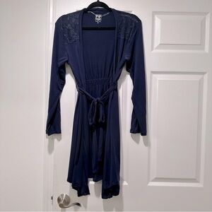 Pip & Vine Modal Navy Lace Detail Maternity Robe